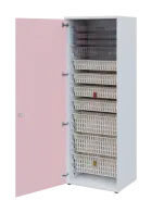 EUROMEDICA D - 66 skříň léková boxová, 1-dveřová, levá, 1950x660x535, korpus bílý, dvířka pastelově